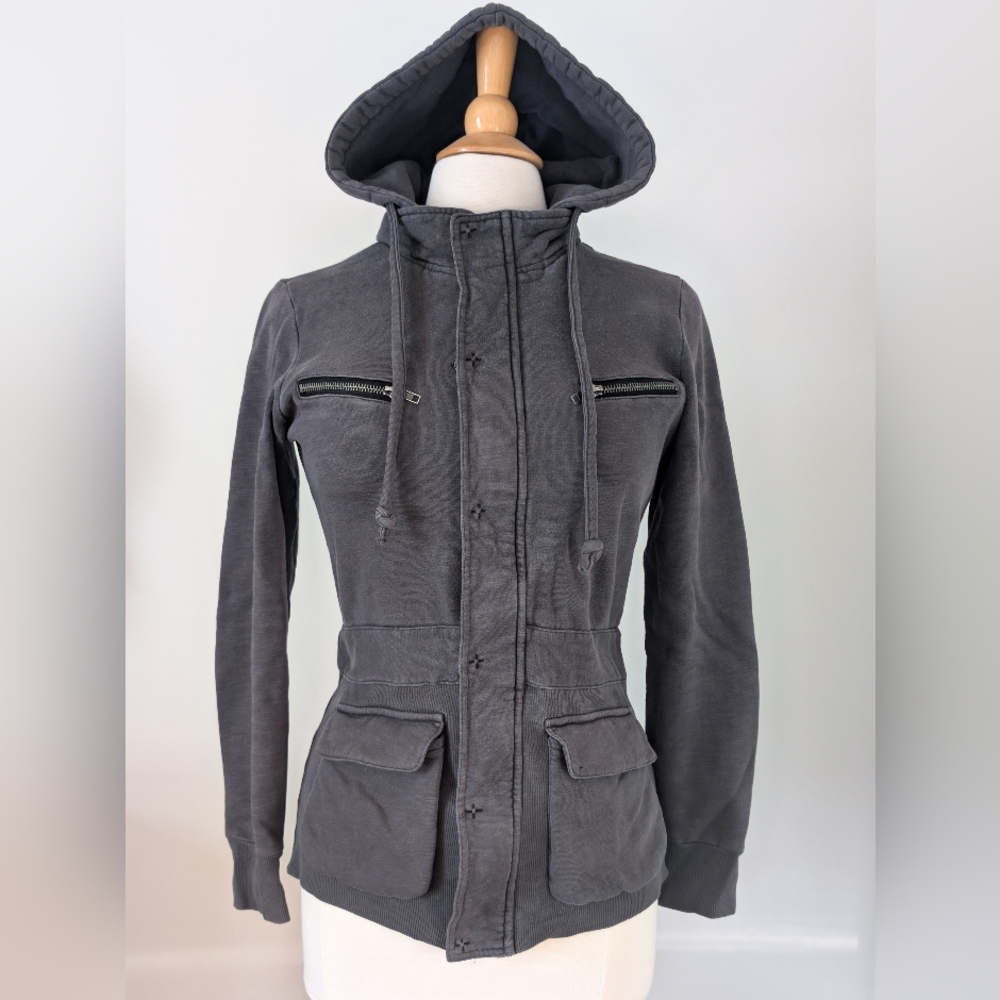 Defrost gray hoodie utility jacket MEDIUM Y2K military urban post-apo